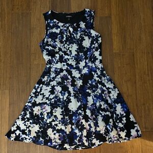 EUC Express floral black mini dress 4